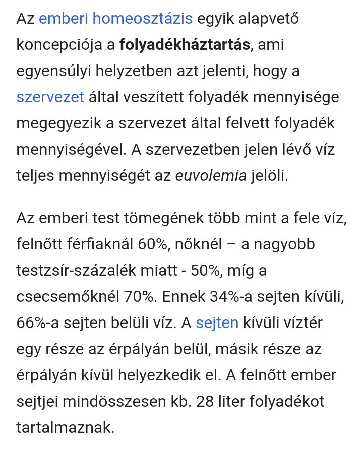 Mennyi víz van az emberi szervezetben?